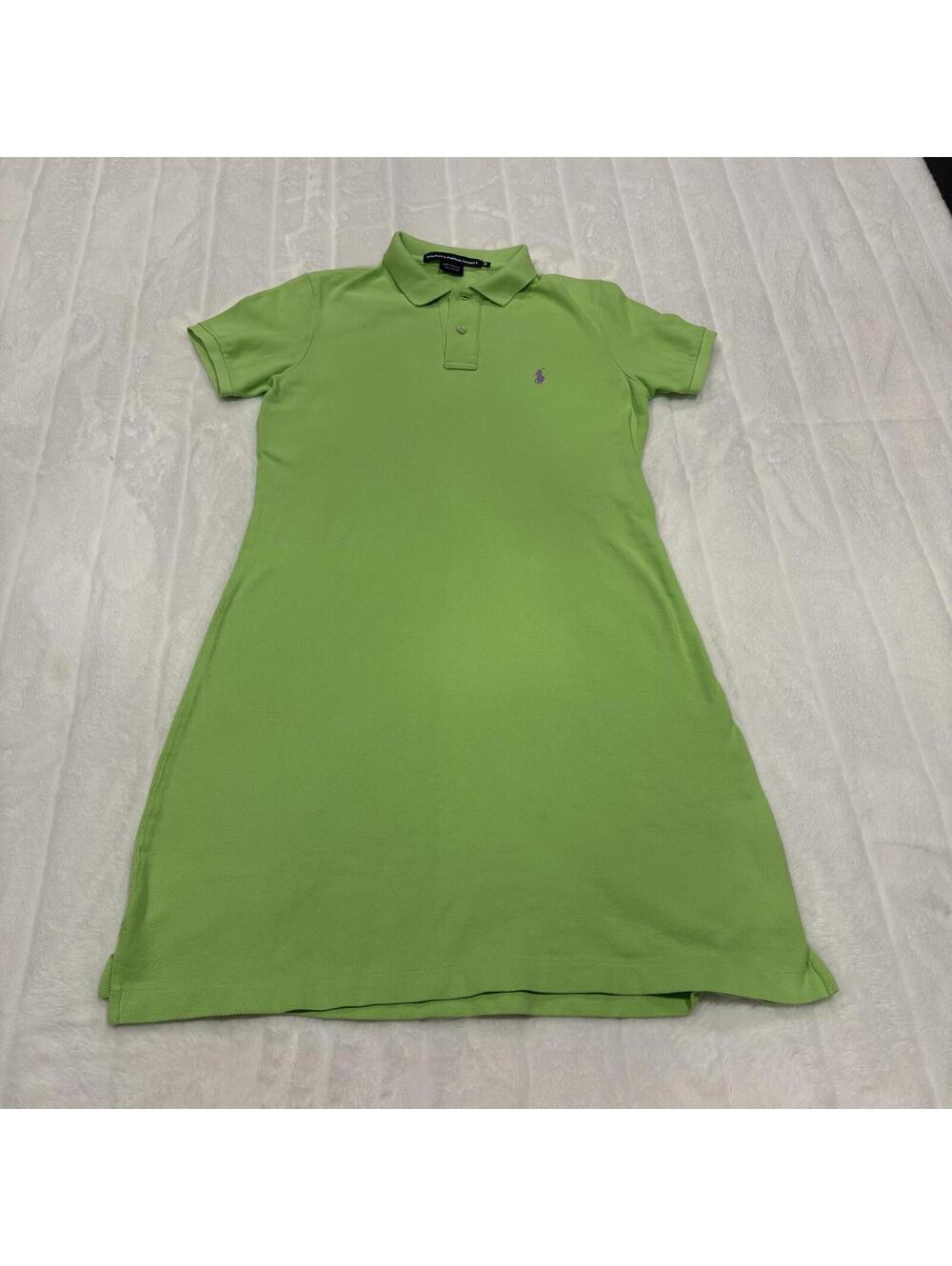 Ralph Lauren Sport Women's Green Polo Dress Size Medium Cotton Casual